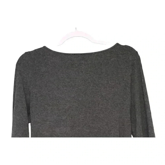 J Jill Wearever Womens Dress Size Medium Gray Wrap Tie Front Long Sleeve Stretch - Picture 10 of 11